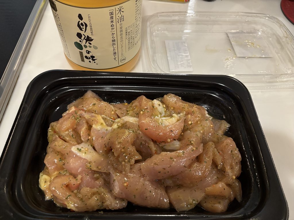 フライパンで焼く工程